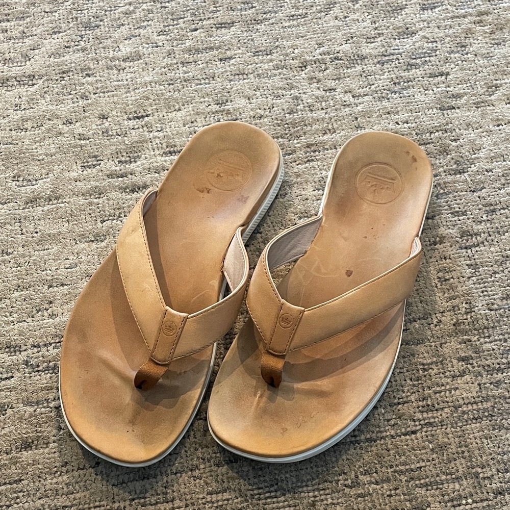 Peter Millar Light Brown Slip-Ons flip flops sandals